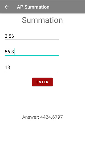 Progression Series Calculator Screen 2