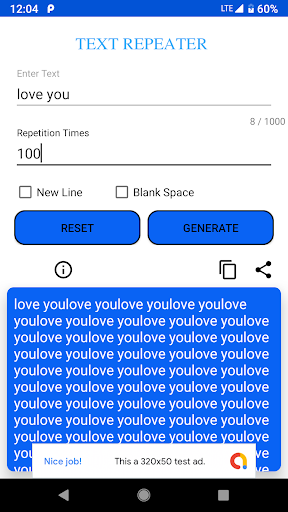 Text Repeater  repeat text/word multiple times