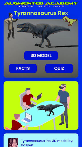 Android application Tyrannosaurus Rex AR Course screenshort