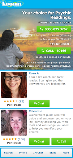 Psychic Readings by Kooma Screen 2