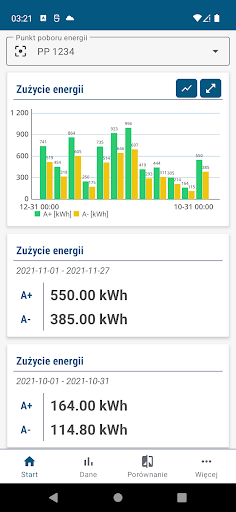 Android application e-licznik screenshort