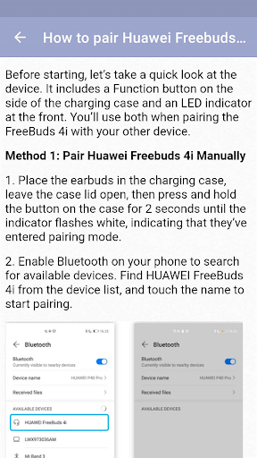 Guide for Huawei Freebuds 4i Screen 3