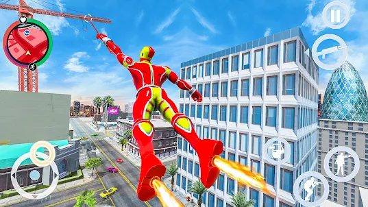 Flying Iron Rope Hero Game 3D