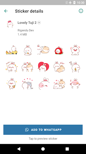 Animated Lovely Tuji Stickers WAStickerApps