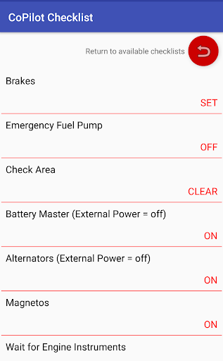 Checklists for Airplanes Screen 2