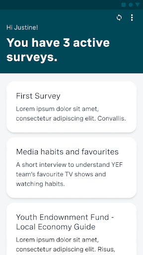 Android application Fatima - Research and data screenshort