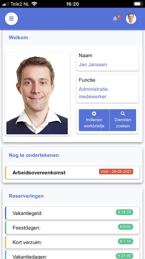 Android application Werkbriefje screenshort