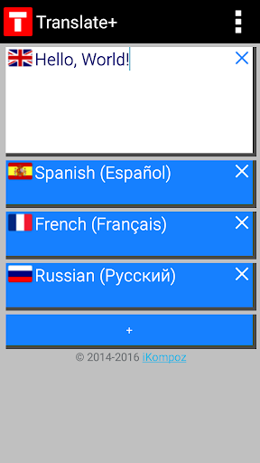 Android application Translate+ screenshort