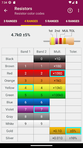 Electronic Component Codes Pro Screen 2