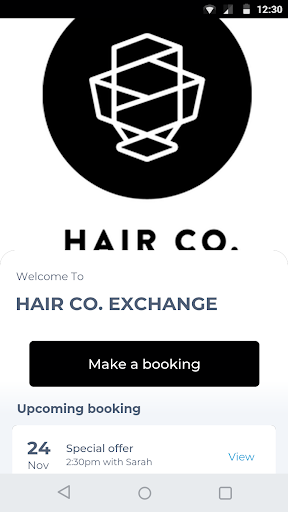 Android application HAIR CO. EXCHANGE screenshort