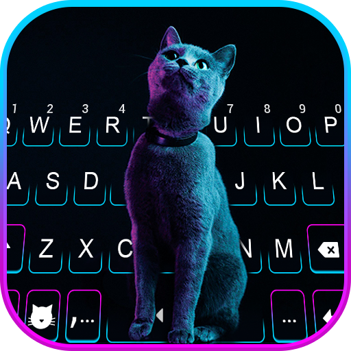 Neon Kitten Keyboard Backgroun logo