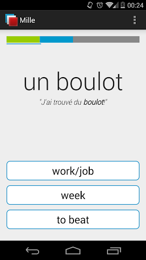Mille - French Vocabulary Screen 3