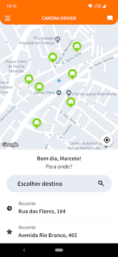 Android application Carona Driver screenshort