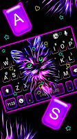screenshot of Purple Neon Cat Keyboard Theme