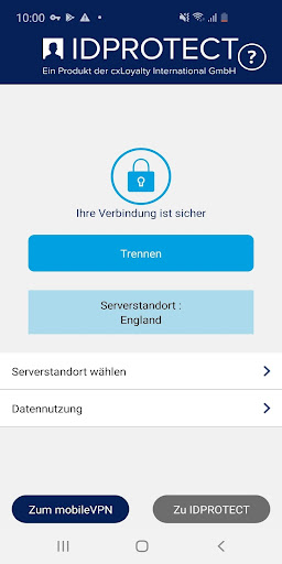 IDPROTECT mobileVPN Screen 3