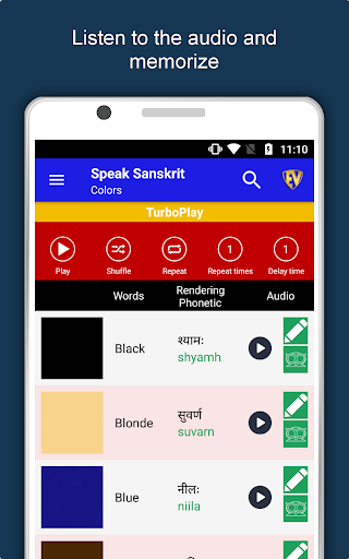 Screenshot of Learn Sanskrit Language App