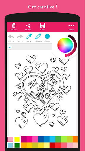 Romantic Heart Coloring Book Screen 2