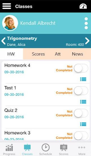 Android application PCA Student screenshort