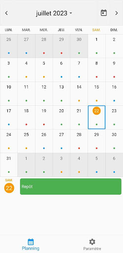 Android application Calendrier Poste 3x8 screenshort