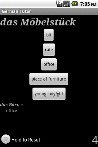 Android application German Tutor screenshort