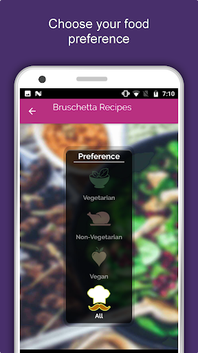 Android application Bruschetta Recipes, Antipasto screenshort