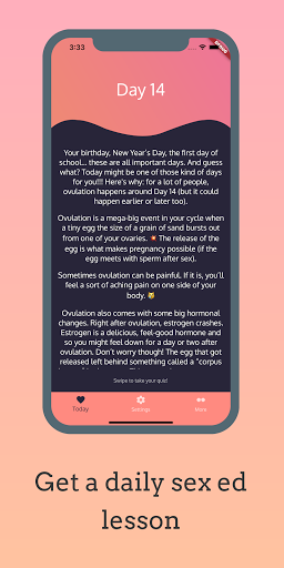 Android application Wonder: Daily Sex Ed for Teens screenshort