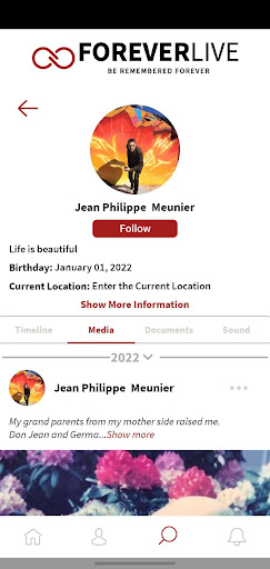 ForeverLive App Screen 2