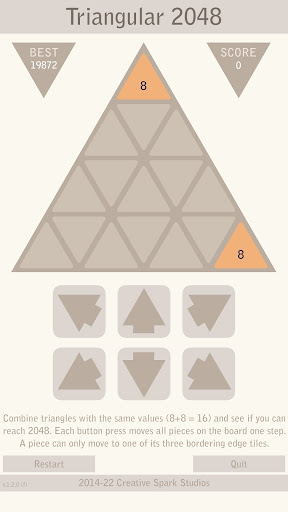 Android application Triangular 2048 - Logic Puzzle screenshort