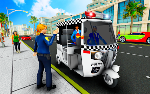 Police Tuk Tuk Rickshaw Games 1.7 APK screenshots 6