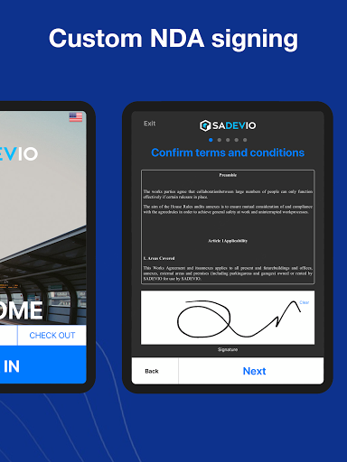Sadevio Visitor Management Kio Screen 2