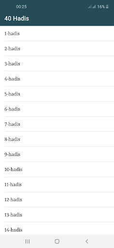 Android application 40 Hadis screenshort
