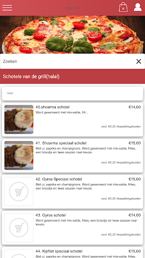 Android application Babylon Pizzeria Eindhoven screenshort