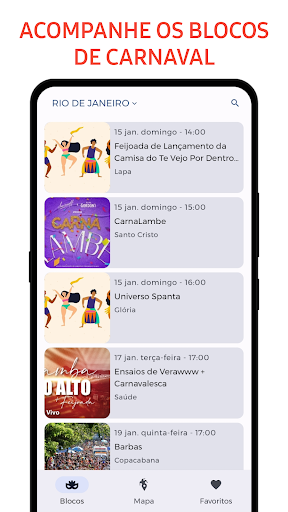 Android application Carnival Blocos RJ – 2020 screenshort