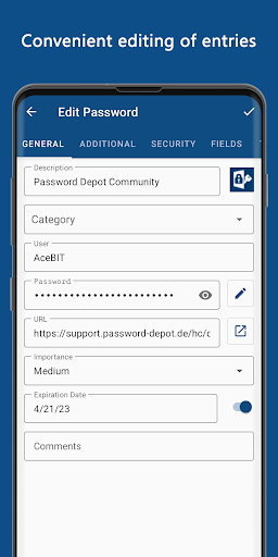 Screenshot of Password Depot for Android