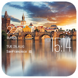 Prague weather widget/clock icon