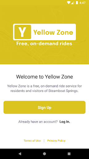 Android application Yellow Zone screenshort