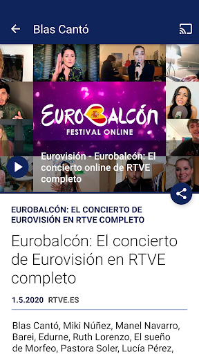 Screenshot of Eurovision - rtve.es