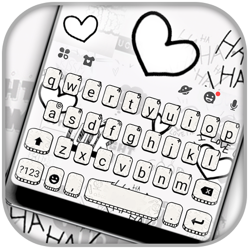 Black White Doodle Keyboard Ba logo