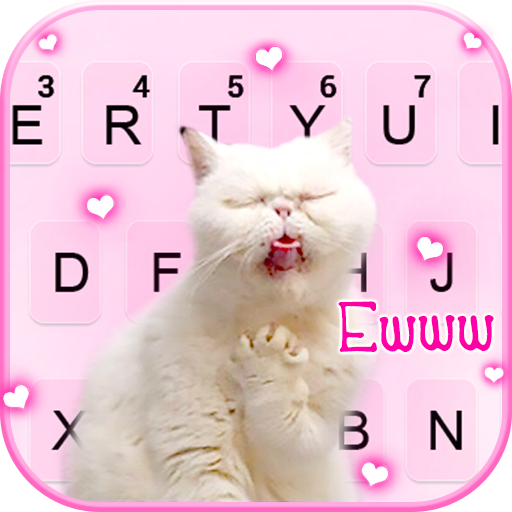 Funny Crazy Cat Keyboard Backg logo