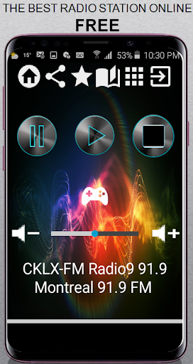 Android application CKLX-FM Radio9 91.9 Montreal 9 screenshort