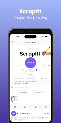 Android application ScrapItt: The Social Network screenshort