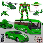 Cover Image of Tải xuống Xe buýt quân đội Robot trò chơi xe hơi 3d  APK
