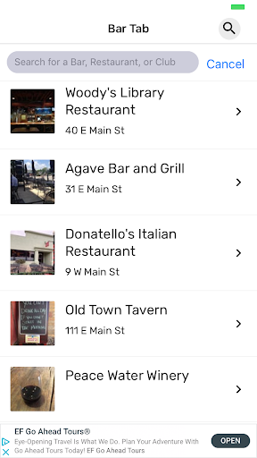 Bar Tab Screen 3