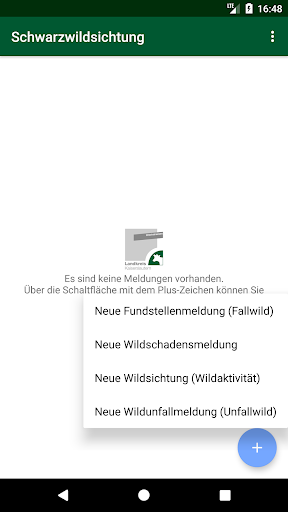 Android application Schwarzwilderfassungen screenshort