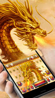 screenshot of Golden Dragon Flame Keyboard Theme