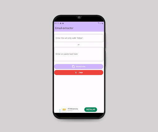 Android application Email extractor from website screenshort