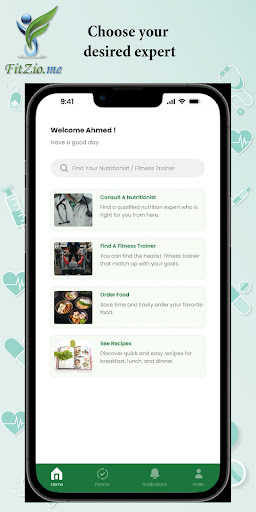 Android application FitZio screenshort