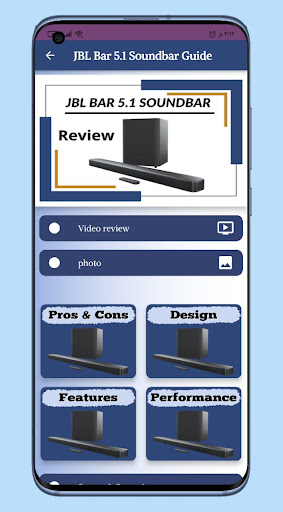 Android application JBL Bar 51 Soundbar Guide screenshort