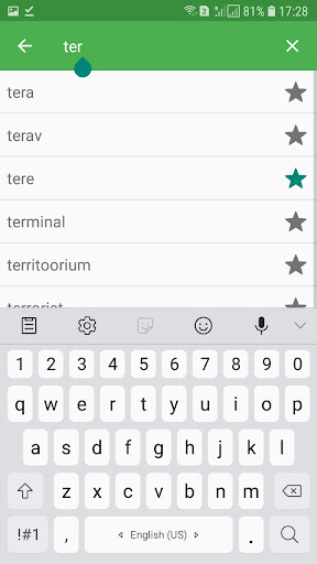 Estonian Language Word Trainer Screen 2