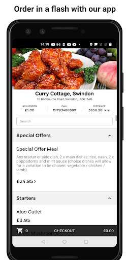 Android application Curry Cottage, Swindon screenshort